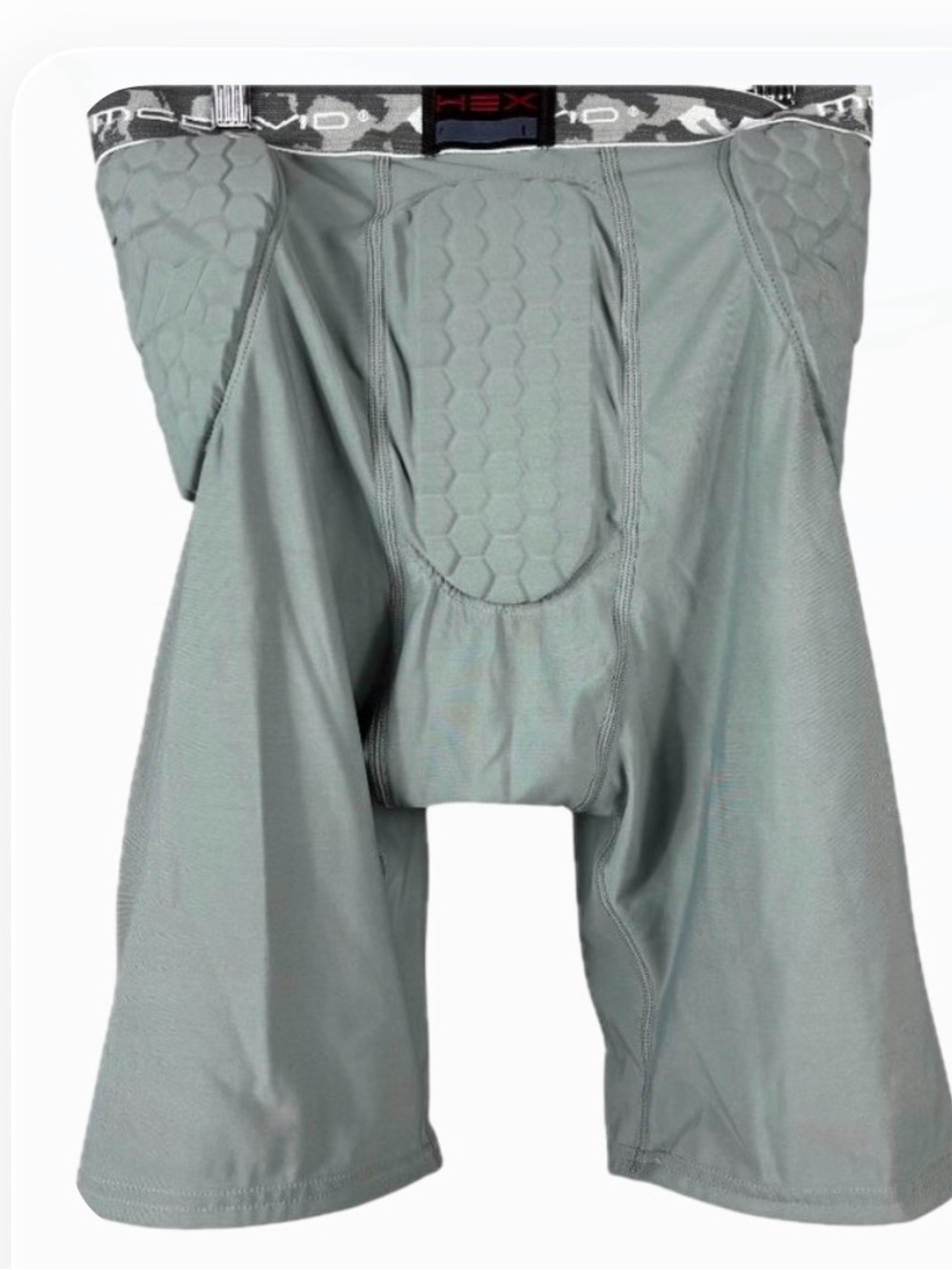 MCDavid Men’s Gray Compression Protective Shorts with Yellow Trim M